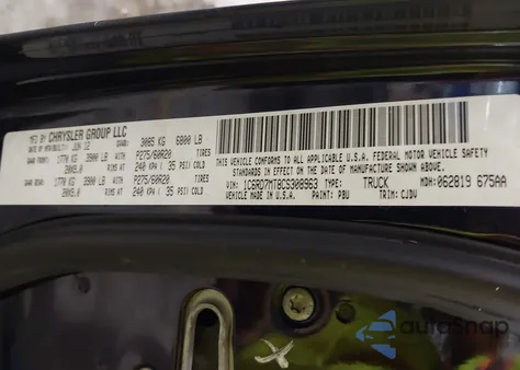 2012 Ram 1500 Sport из США, поврежденный, VIN 1C6RD7MT8CS308963